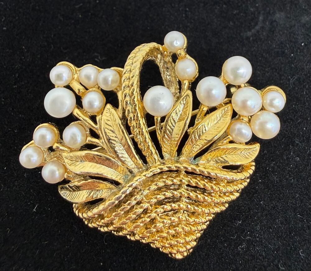VINTAGE Brooch Pendant Aqua Rhinestone Seafoam Starburst Floral Gold Tone 3D Pin